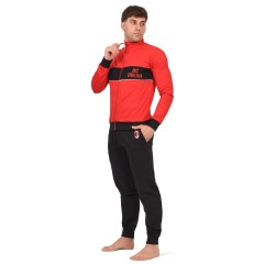 Tuta uomo Milan in cotone leggero rosso nero F10 2025