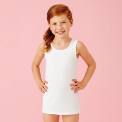 Canottiera bimba Ellepi 8221 spalla larga cotone garzato 3 pz