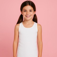 Canottiere bimba Ellepi 8227 cotone spalla larga 3 pz