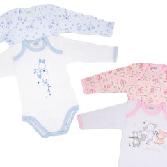 Body neonato Ellepi fantasia manica lunga caldo cotone 2 pz