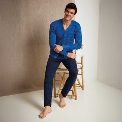 Pigiama Uomo in cotone maglia aperta Enrico Coveri EP1188