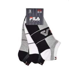 Fantasmini Fila F8838 bambino nero grigio bianco cotone 3 paia