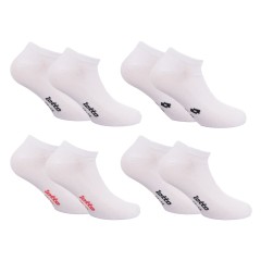 Minicalze unisex uomo donna Lotto Toni in cotone elasticizzato bianche 4 paia