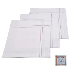 Set da 12 fazzoletti Filotex Elio 100% cotone bianchi rigato 12 made in Italy