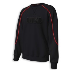 Felpa Uomo tinta unita con stampa Milan sul petto Milan F10 1060