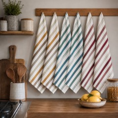 Strofinacci fantasia rigata 100% cotone Zambaiti Elite - 6 pezzi