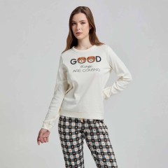 Pigiama donna orsetti 3D in caldo cotone Pompea Galles