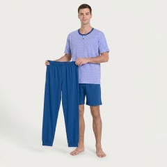 Pigiama uomo pantalone lungo + pantaloncino cotone Ragno U909NT