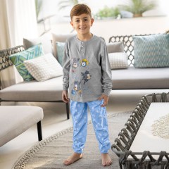 Pigiama bimbo lungo gattino 100% cotone Irge IKL455