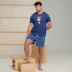 Pigiama uomo orsetto tennis cotone Pompea Ravello