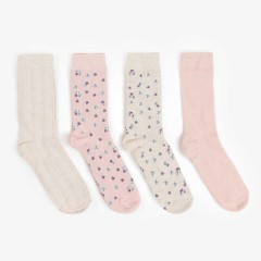 Calze donna midi caldo cotone floreale Admas 21276 4 paia