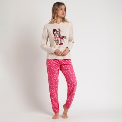 Pigiama donna caldo cotone cuoricini Santoro 62384