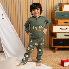 Pigiama bimbo animaletti caldo cotone Biancaluna 25U00401