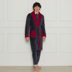 Vestaglia uomo in coral rasato e interno in pelliccetta Cippi 4891