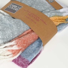 Plaid tartan con frange Enrico Coveri mohair