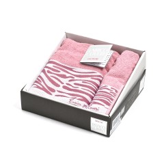 Set di Asciugamani 1 + 1 fantasia zebrata, Enrico Coveri Oneida 0010