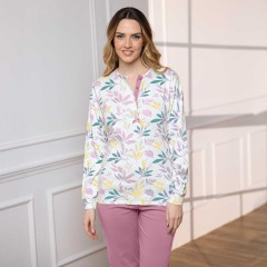Pigiama donna a fantasia scollo serafino Irge IRI2459