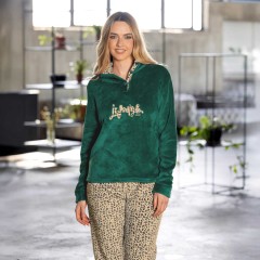 Pigiama donna in coral leopardato Irge MIC2492