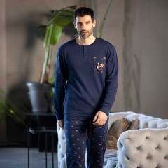 Pigiama uomo a fantasia caldo cotone Irge MII2409