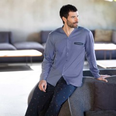 Pigiama uomo maglia aperta interlock Irge MII2499