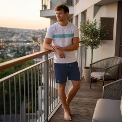 Pigiama uomo corto in cotone Kappa KMS26141