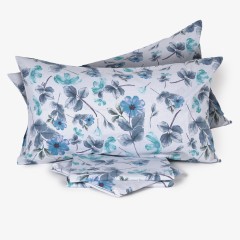 Completo letto matrimoniale maxi cotone floreale Laura Biagiotti