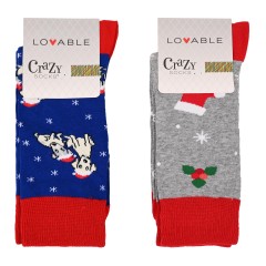 Coppia di calzini natalizi in caldo cotone Lovable L06JF