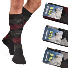 Calze lunghe invernali Meritex 212 rombi in pile caldo 3 paia