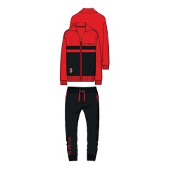 Pigiama tuta uomo ufficiale Milan in cotone felpato rossonero PIGM 1090