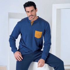 Pigiama uomo scollo a serafino interlock Navigare 141908