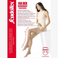 Calze autoreggenti compressione graduata punta aperta 140 den Scudotex 589