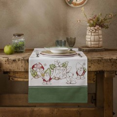Runner con gnomi in 100% cotone Thun gnomes