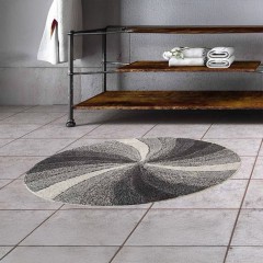 Tappeto arredo bagno disegno a raggiera tondo  antiscivolo Kaleido Zambaiti 