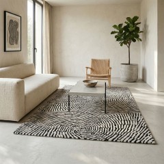 Tappeto arredo jacquard in ciniglia con antiscivolo Ondule Zambaiti