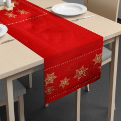 Runner tessuto jacquard neve brillantinata Zambaiti