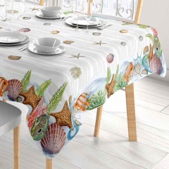 Tovaglia antimacchia fondale marino Zambaiti corallo