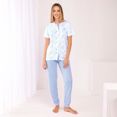 Pigiama donna con fiori 100% cotone Irge IRL2262