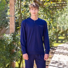 Pigiama uomo scollo serafino cotone leggero Irge IRI2520