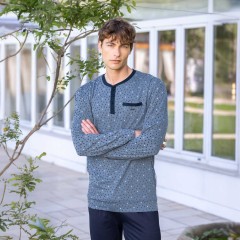 Pigiama uomo scollo serafino cotone leggero Irge IRL2525