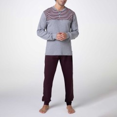 Pigiama uomo con righe caldo cotone Lovable L0DOB