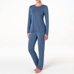 Pigiama donna lungo in modal e pizzo Lovable L0EHP