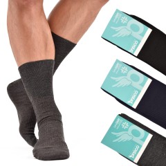 Calze corte 50% lana sanitarie Prisco coste sottili 3 paia