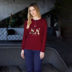 Pigiama donna cagnolini caldo cotone Irge MII2420