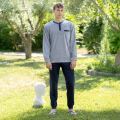 Pigiama uomo scollo serafino cotone leggero Irge MIL2644