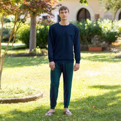 Pigiama uomo scollo serafino cotone leggero Irge MIL2653