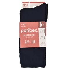 Calze uomo lunghe Pompea piquet 3 paia
