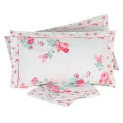 Lenzuola matrimoniali 2 piazze cotone Preziosa Portovenere 5 rosa fiori