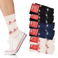 Calze bimba caldo cotone Prisco Jane A cuori 6 paia