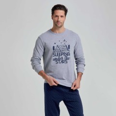 Pigiama uomo in caldo cotone a pois Pompea Provenza