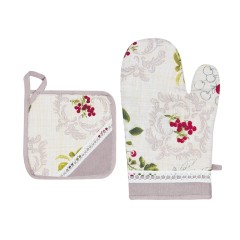 Set guantone + presina con merletto Sommaruga Red Cherry